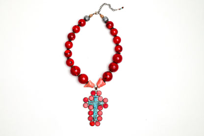 YARA NECKLACE IN CORAL MIX