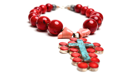 YARA NECKLACE IN CORAL MIX