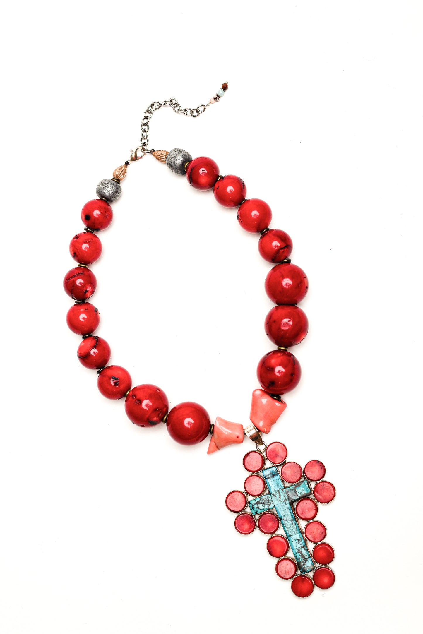 YARA NECKLACE IN CORAL MIX