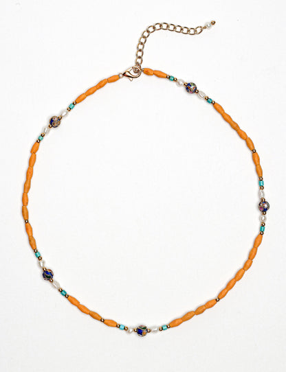 Dawn Necklace in Yellow Jade Mix