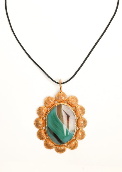 Savannah Necklace in Green Agate