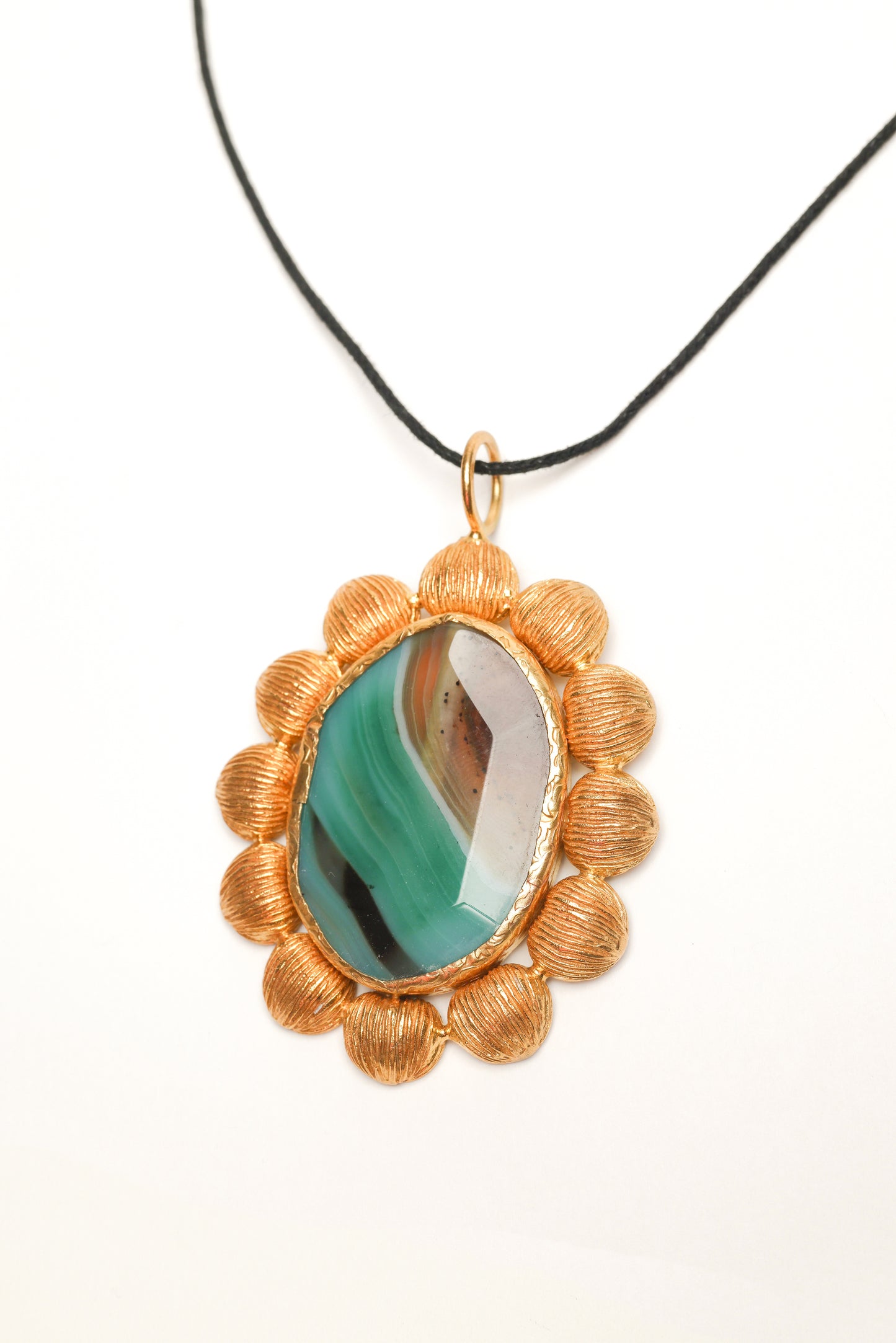 Savannah Necklace in Green Agate