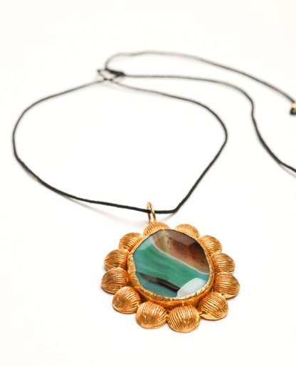 Savannah Necklace in Green Agate