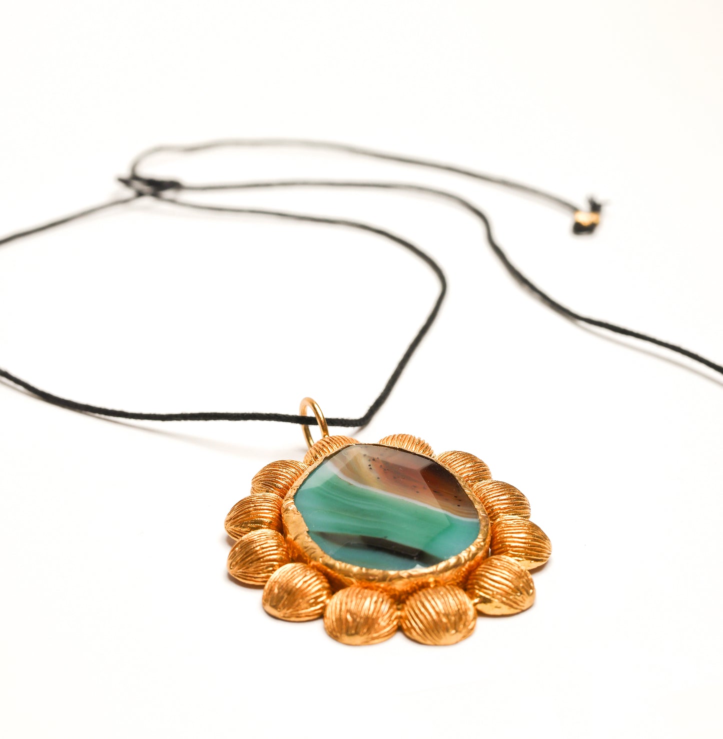 Savannah Necklace in Green Agate