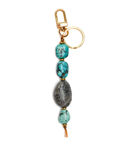 River Keychain in Turquoise Mix