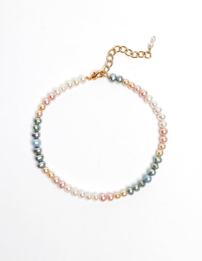 Ula Anklet in Light Pearl Mix