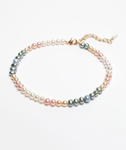 Ula Anklet in Light Pearl Mix