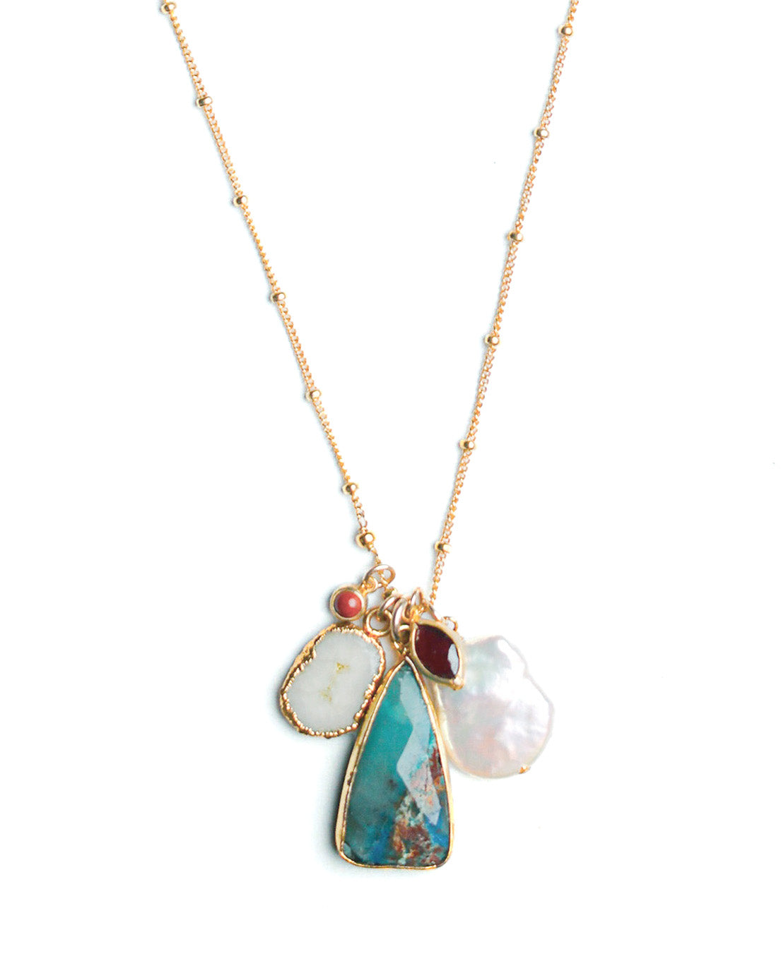 Khai Necklace in Blue Opal Mix