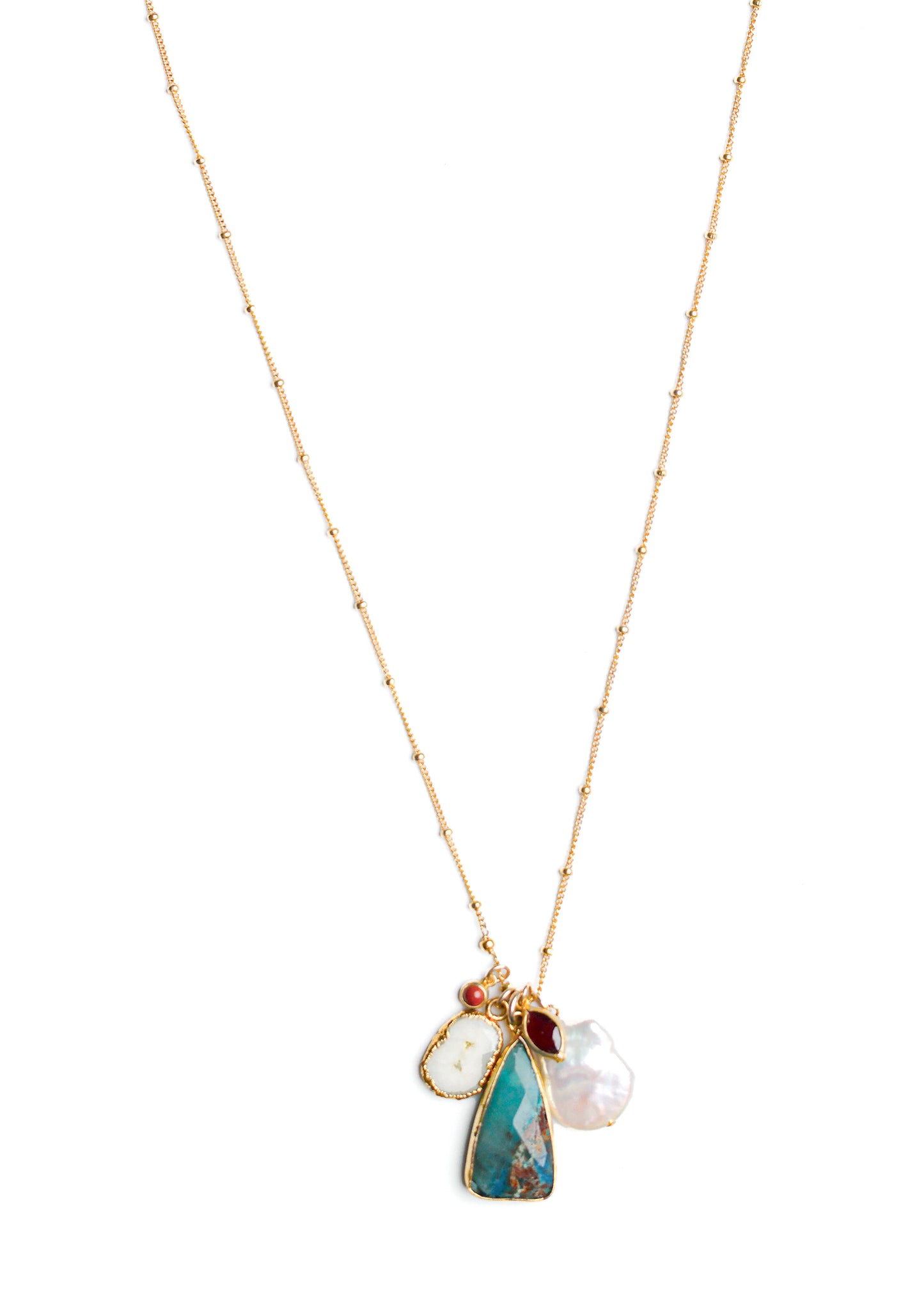 Khai Necklace in Blue Opal Mix