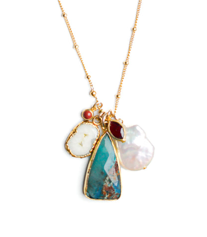 Khai Necklace in Blue Opal Mix