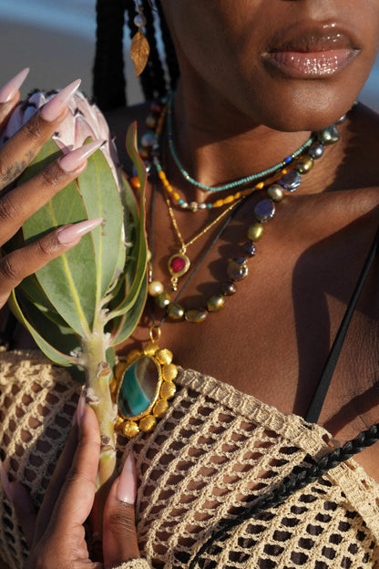 Dahlia Necklace in Turquoise Mix